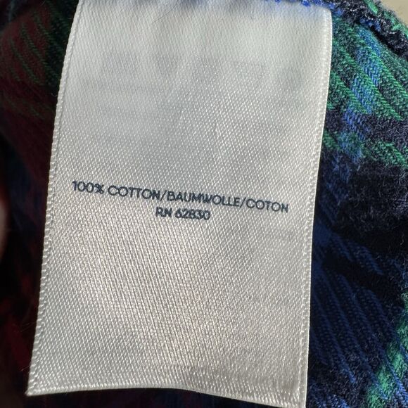 Lands End Cotton Plaid Robe Tie Waist Men's Large - Picture 5 of 5